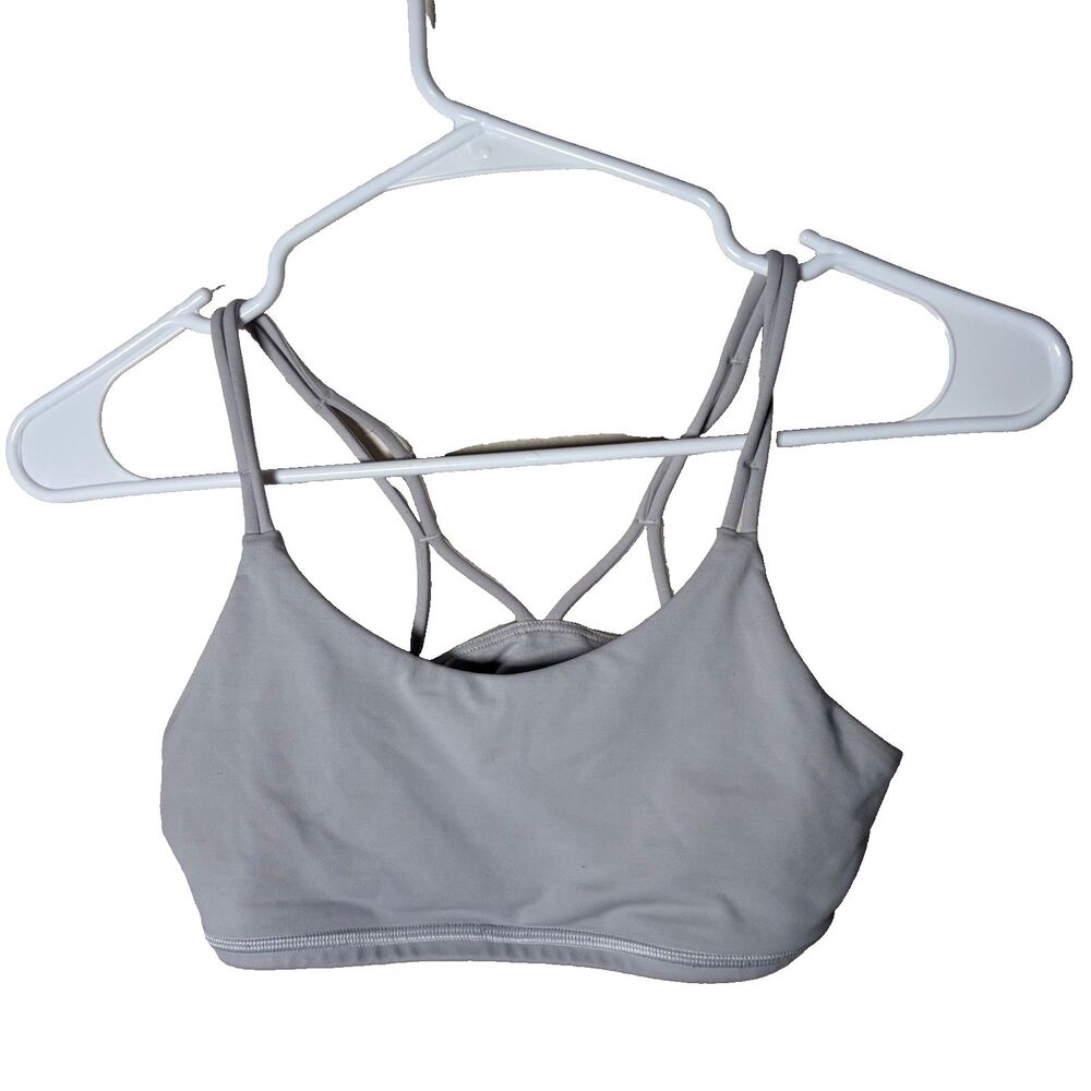 Lululemon Ivivva Girl's 10 Gray Strappy Unpadded Active Sports Bra